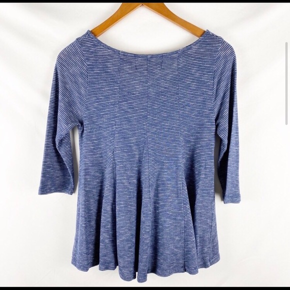 NWOT Anthropologie Puella Blue & White Striped Tee - Picture 3 of 3